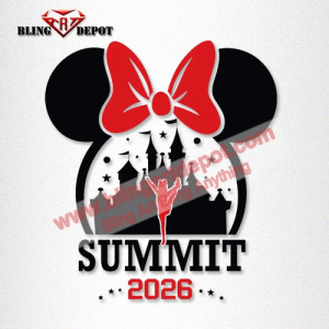 Custom Disney Cheer Summit 2026 DTF Rhinestone Transfer 